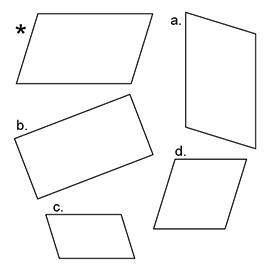 Choose the figure(s) that is similar, but not congruent, to the shape labeled with an asterisk (*).