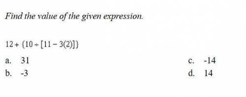 Find the value of the given expression.
(see the image)