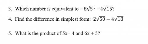 Need help on questions 3,4 & 5