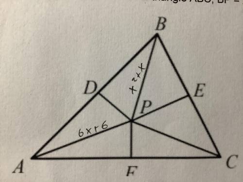 If P is the circumcenter of triangle ABC, BP=x squared + x, and AP = 6x+6 what would PC be?