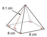 What's the lateral area of the following pyramid? : 129.6 cm² 172.8 cm² 86.4 cm² 259.2 cm²