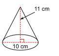 What's the lateral area of the following cone? A Cone Shape Question 7 options: 110.02 cm² 511.23 c