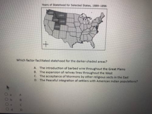 Which factor facilitated statehood for the darked shaded areas