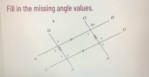 What are the missing angle values?