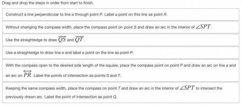 100 Points What are the steps for using a compass and straightedge to construct a square?

Dra