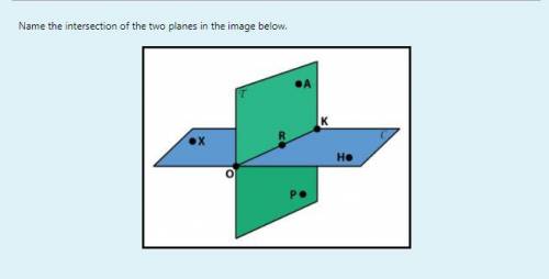 Please help :)
Name the intersection of the two planes in the image below.