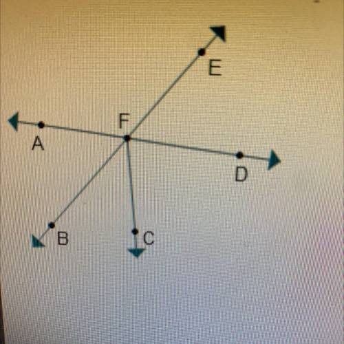 Which are vertical angles?

O ZAFE and ZBFD
O ZBFC and ZDFE
O ZAFE and ZCFD
O ZBFC and ZEFA
