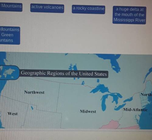 Drag each label to the correct location on the map. Match each geographic feature to Its geographic