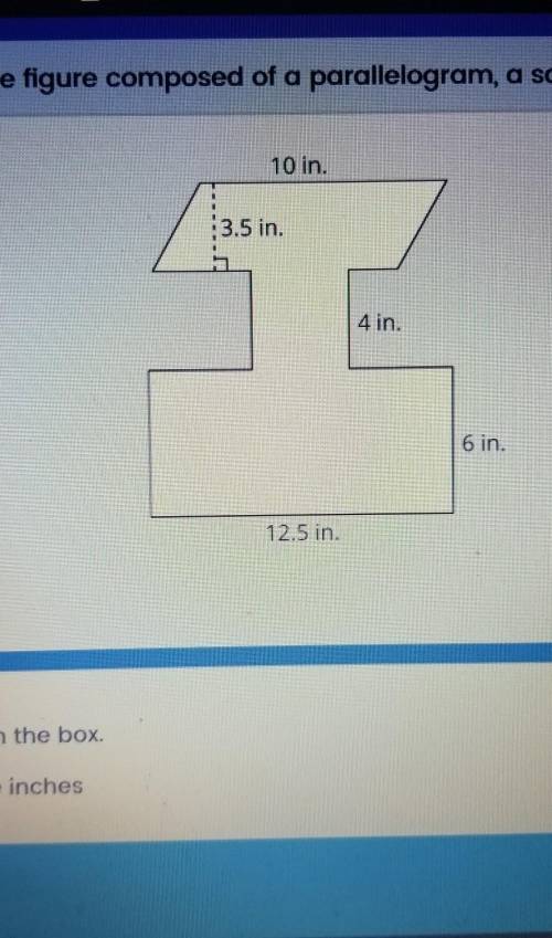 PLEASE HELP IM IN A HURRY

What is the area of the figure composed of a parallelogram, a square, a