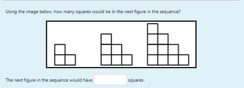 Please Help:)

Using the image below, how many squares would be in the next figure in the sequence