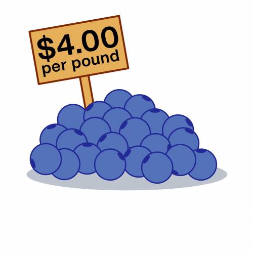 PLEASE HELP ILL MARK BRAINLIEST

Blueberries cost $4.00 per pound.
How many pounds of blueberries