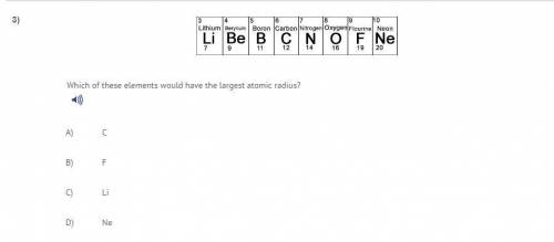 Which of these elements would have the largest atomic radius?