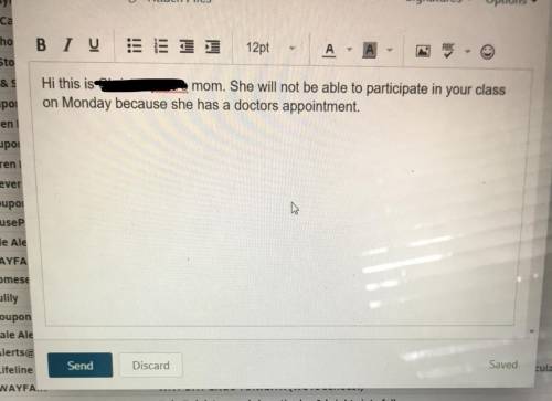 I need help writing an email. My mom is not very good at English so she is making me send my teache