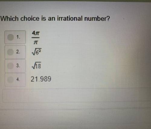 Which choice is an irrational number?