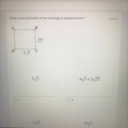 What is the perimeter of the rectangle in simplest form?