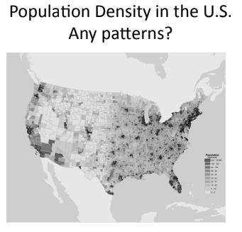 The population density in the U.S
any patterns?