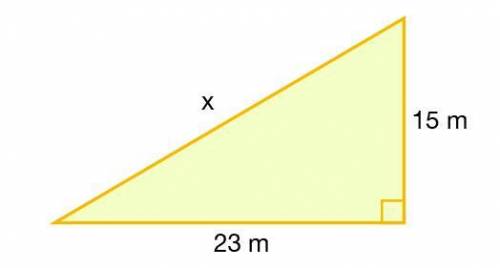 Find the unknown side of the triangle below (round to the nearest tenth).

27.5 m
17.4 m
18.6 m
38