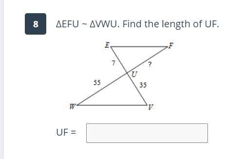 Find the length of UF