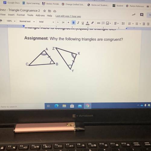 Why are the following triangles are congruent?￼￼