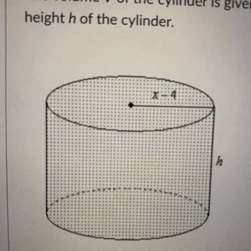The volume V of the cylinder is given by y = 2x** - 100 xx? + 288 xx-64.. Find an expression for th