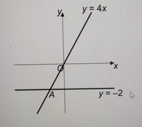 The diagram shows two straight lines. both lines intersect at point A.

Identify the coordinates o