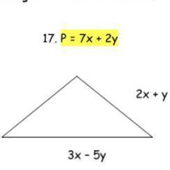 Find the measure of the third side of each triangle. P is the measure of the
perimeter.