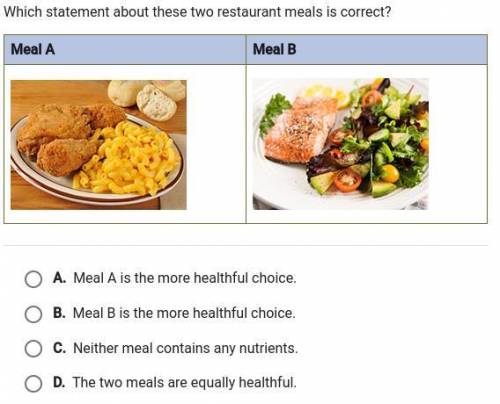 Which statement about these two restaurant meals is correct?