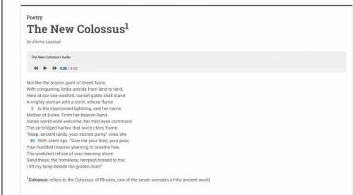 Consider the title “The New Colossus.” Consult a dictionary and other reference materials to explai