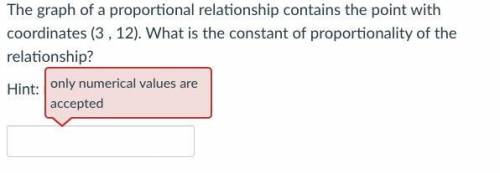 The graph of a proportional relationship contains the point with coordinates (3 , 12). What is the