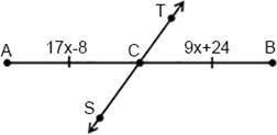 Find the value of x and AB if st is a segment bisector of ab.

A) 
x = 4, AB = 180
B) 
x = 4, AB =