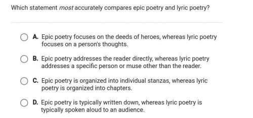 Which statement most accurately compares epic poetry and lyric poetry?