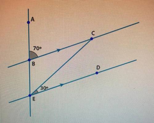 What angle relationship describes angles CBE and DEB?

a.) Alternate interior angles
b.) Alternate