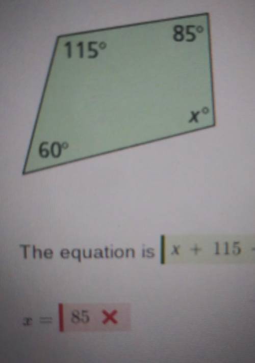 The sum of the angle measures of a quadrilateral is 360. Write and solve an equation to find the va