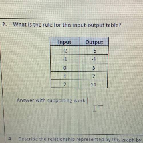 2. What is the rule for this input-output table?