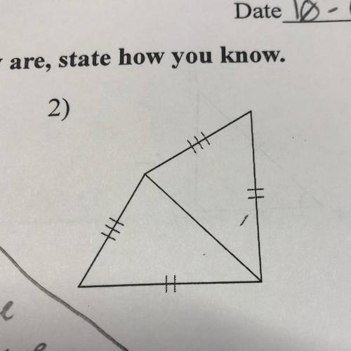 State of the two triangles are congruent. if they are, state how you know.