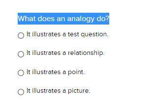 What does an analogy do?