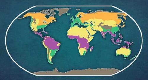 The orange areas on the map above highlight the world regions with __________ climates.

A.
contin