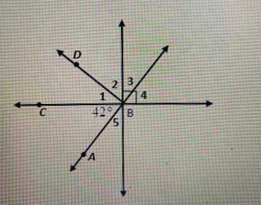 If angle ABD is 90 degrees. Select all of the angles that measure 42 degrees.

Angle 1
Angle 2
Ang