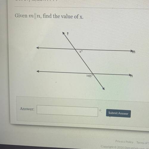 Given m ll n find the value of x