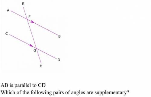 Which of the following pairs of angles are supplementary?