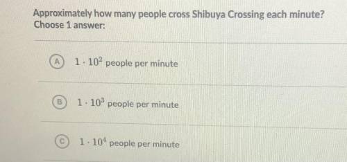 Approximately how many people cross Shibuya Crossing each minute?
Choose 1
