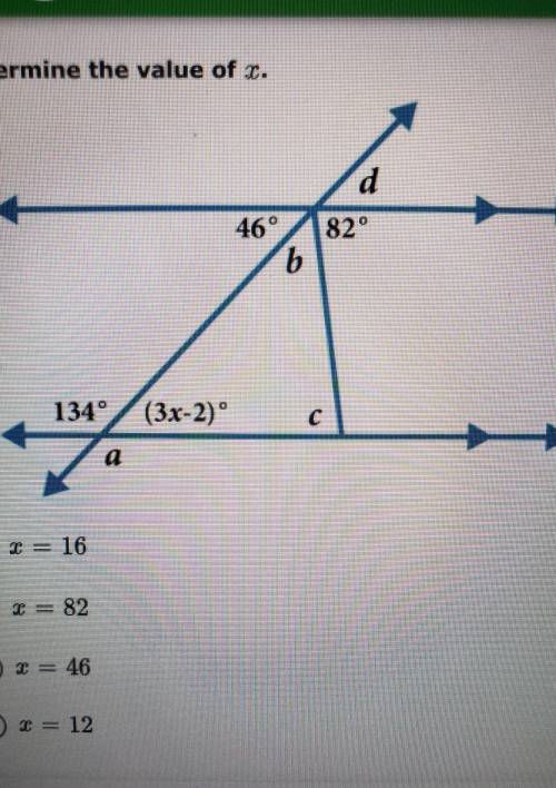 Can i get help determining the value of x