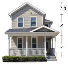 The height of the house is 35 feet. What is the height x of each story?