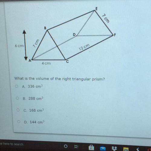 What is the volume of the right triangular prism?