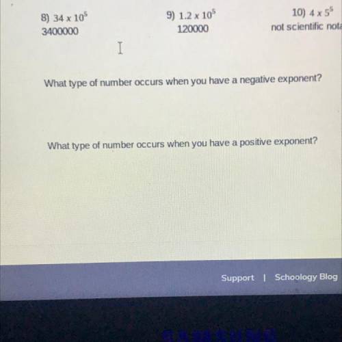 Anyone know what these two questions are? the subject is scientific notation