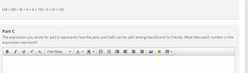The expression you wrote for part b represents how the jacks and balls can be split among Harold an