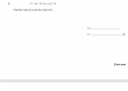 Find the value of a and the value of b