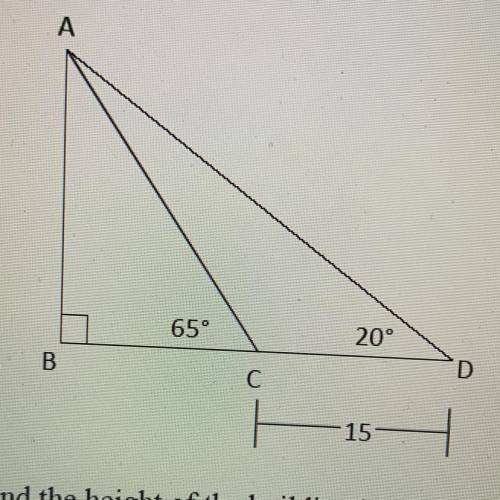 For the figure below find BC to the nearest whole number. CD=15