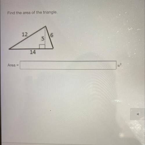 Find area of triangle. Picture included.