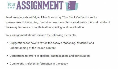 Someone help me 2.3.9 Practice: Complete Your Assignment the black cat